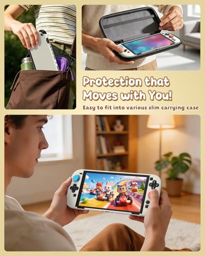 Image of FYOUNG Switch 2 Cover Case, Dockable Hard Protective Shell for Nintendo 2 | Slim Shockproof Case with 9H Tempered Glass Screen Protector, PC Hard Cute Protective Case, Kickstand Cutout