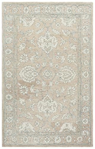 Tapete decorativo 6x9 beige e ivoire de lana miniatura 3