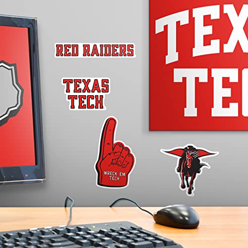 Image of Texas Tech University 9ct Vinyl Sticker Pack - Large Waterproof Red Raiders, Double T, Raider Red & Pennant Decals for Laptops, Water Bottles, Tablets, Scrapbooks, Vehicles & More