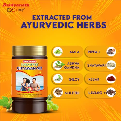 Image of Baidyanath Chyawan Vit (Sugarfree Chyawanprash) - 1kg | Boosts Immunity | Enhances Strength & Stamina in Adults | Fit for Diabetic