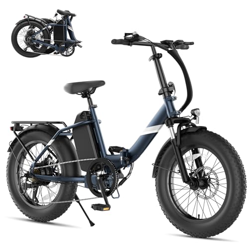 Touroll S3 Pro E-Bike Klapprad mit 1296Wh Akku bis 195km Reichweite, 20x3.0 Zoll Fat Tire Elektrofahrrad Herren Damen, 250W Motor mit 50Nm Drehmoment, Ebike mit Federgabel & Gepäckträger, StVZO Konfor
