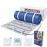 UFH Direct Professional Electric Underfloor Heating mat kit 200w per m² - Lifetime Warranty - Ultra-Thin PTFE Cable, Self-Adhesive Mesh - Choose Thermostat with Floor Probe