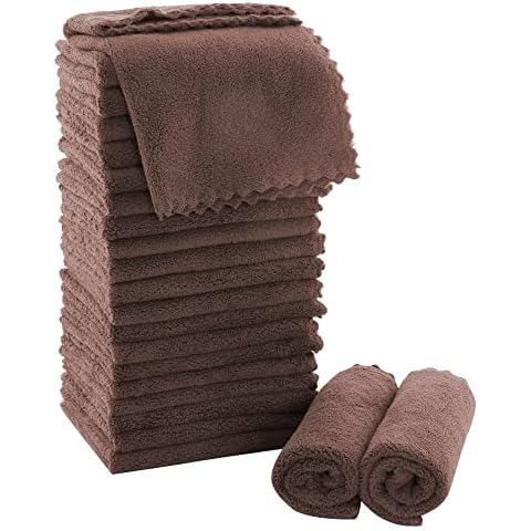 MOONQUEEN Ultraweiches PremiumWaschlappenSet - 30,5 x 30,5 cm - 24 Stück - schnell trocknend Cover