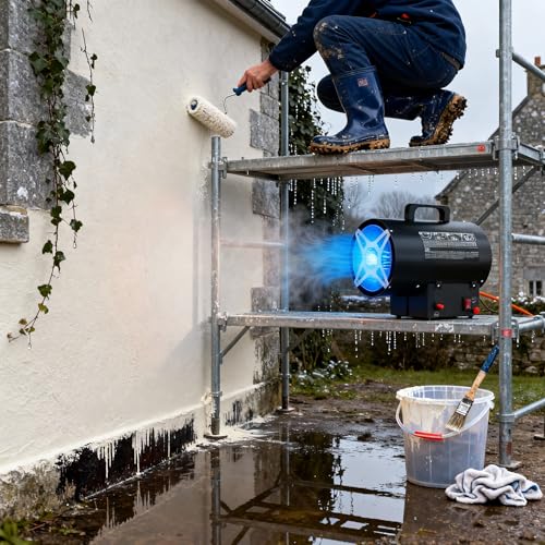 Suusolny Gasheizgebläse 15 kW – Mobiler Gasheizer & Gasheizung mit Piezozündung, IPX4 Wasserschutz, Profi-Heißluftgebläse für Baustelle, Werkstatt, Garage & Lagerhalle