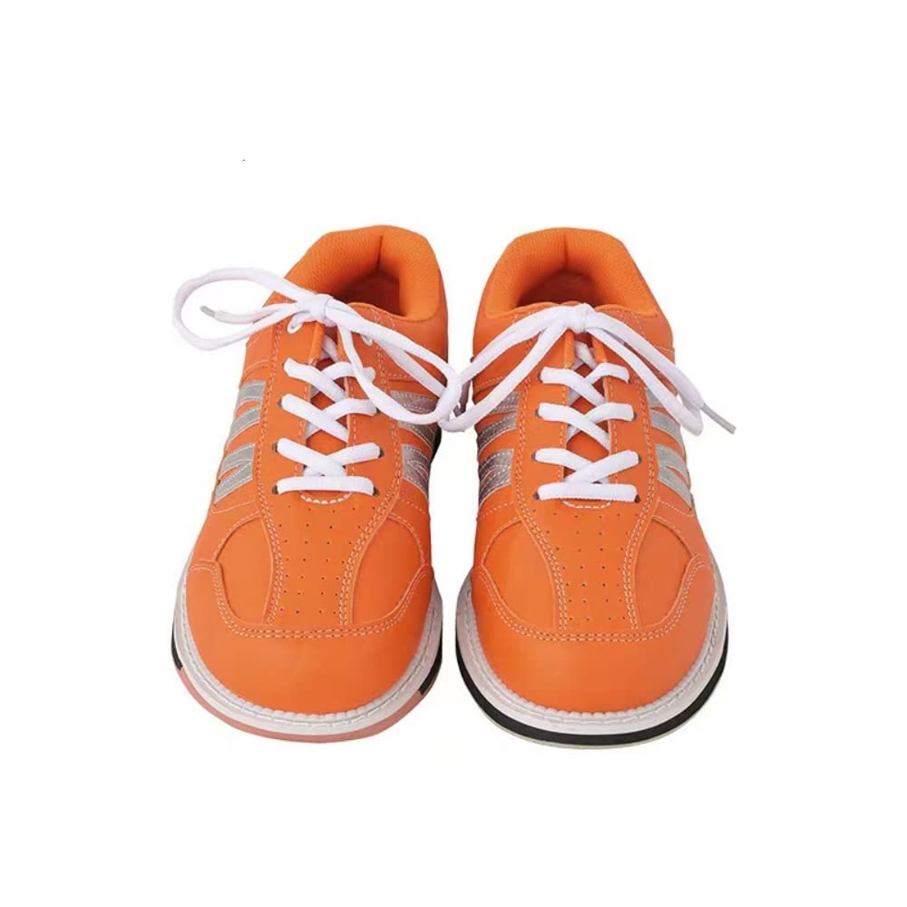 Orange Professional Bowling Shoes for Mens Shock Resistant Lightweight Breathable Gym Sneaker Casual Running Shoes (Orange, Adult, Men, Numeric_9_Point_5, Numeric, us_Footwear_Size_System, Medium)