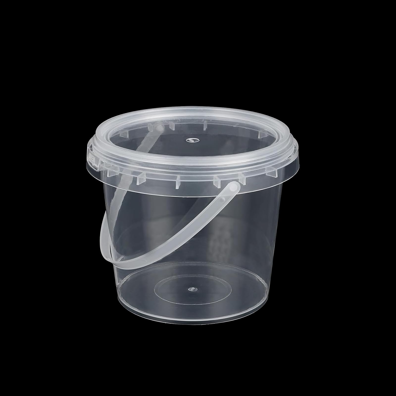6 Pièces Seau Transparent avec Couvercle,1,5 L Seau de Peinture avec Poignée Récipient en Plastique pour Le Stockage des Résidus de Peinture, de Pigments et de Vernis