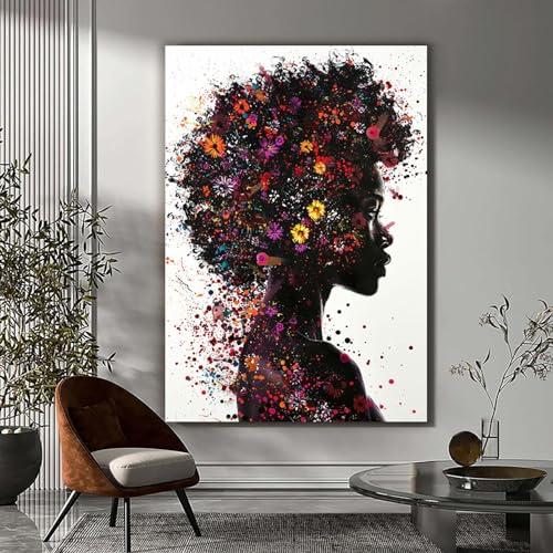 Tableau moderne pour grand mur vide avec cette toile de peinture de portrait