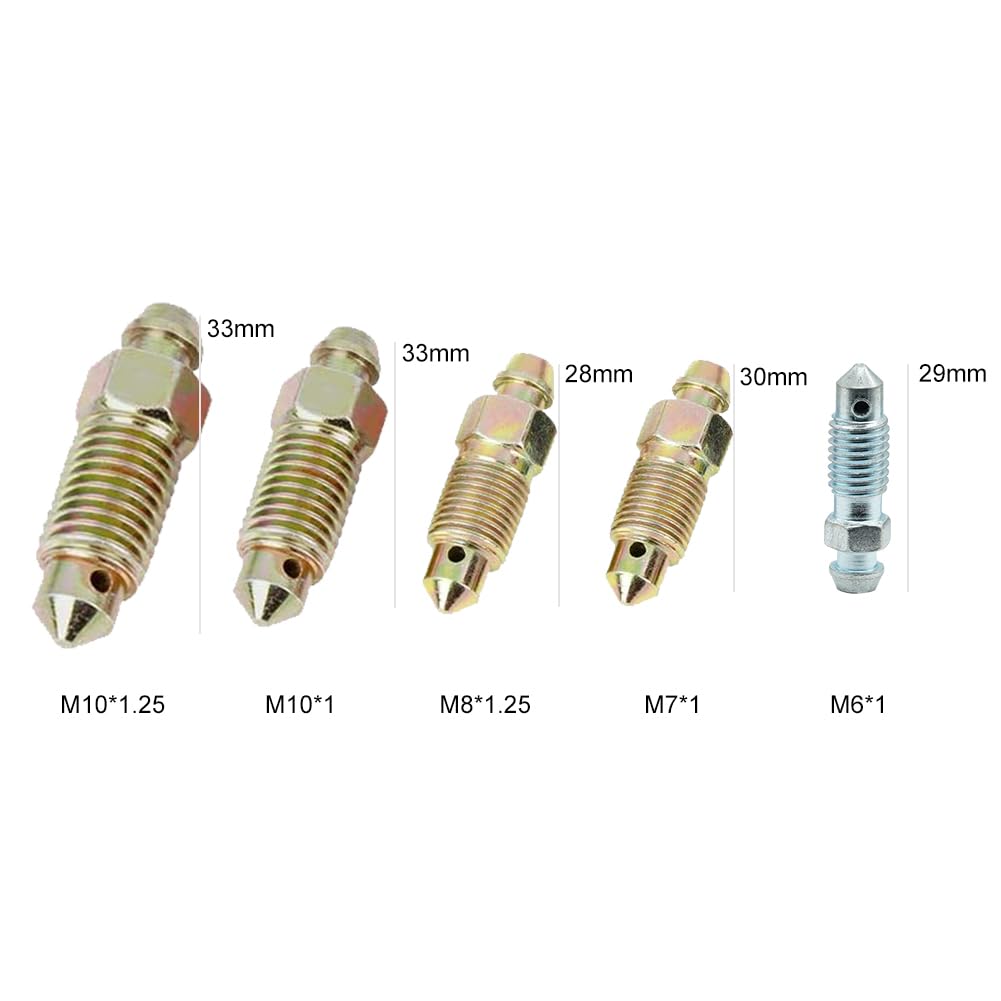10 Vis De Purge Frein Moto - Tailles M6, M7, M8, M10 Avec Capuchons, Pour Purge Système Freinage