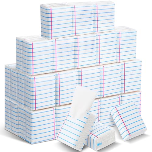 Image of Ctosree 50 Pack Classroom School Pocket Tissues Travel Packs Bulk 500 Sheet Small Notebook Tissues Pocket Packs 3 Ply Mini Travel Size Individual for Student Teacher (Classic)