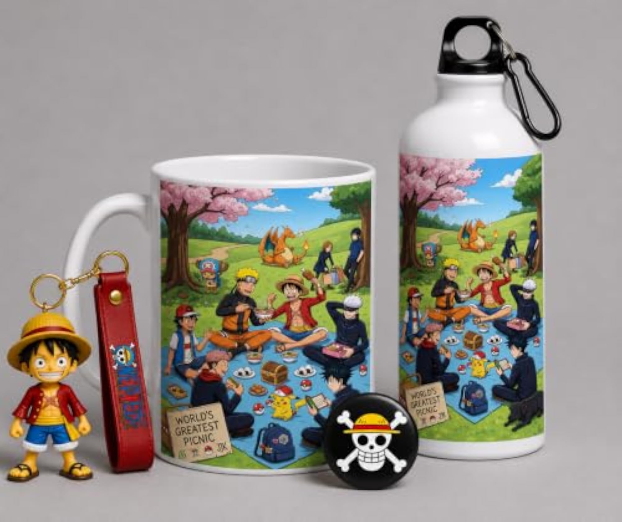 All Anime Heroes Picnic Time Mug & Sipper Bottle Combo, Fun Gift