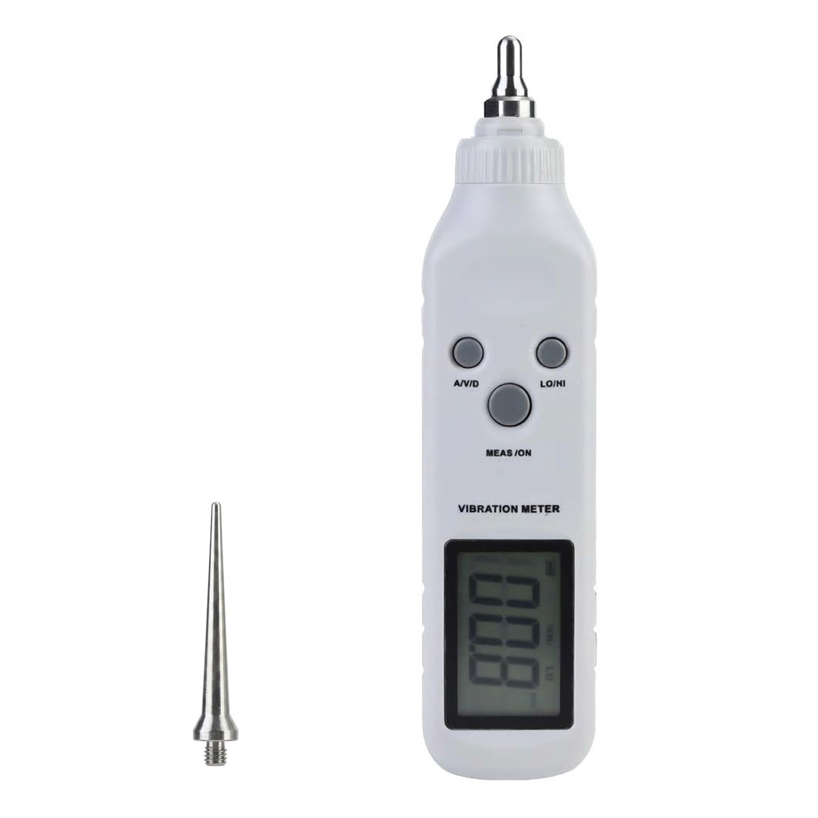 MObyat Probador Vibración Pluma, Medidor Vibración Digital Vibrómetro con LCD Retroiluminado, Sonda Alta Sensibilidad, 3 Modos, Lámpara Retroiluminación HD para Falla Mecánica