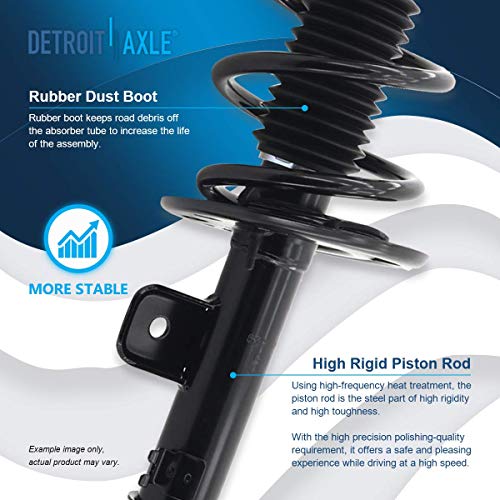 Image of Detroit Axle - FWD Front Struts for 2011 2012 2013 Ford Explorer 2 Complete Struts with Coil Spring Replacement Quick Install Ready Strut Shock Assembly
