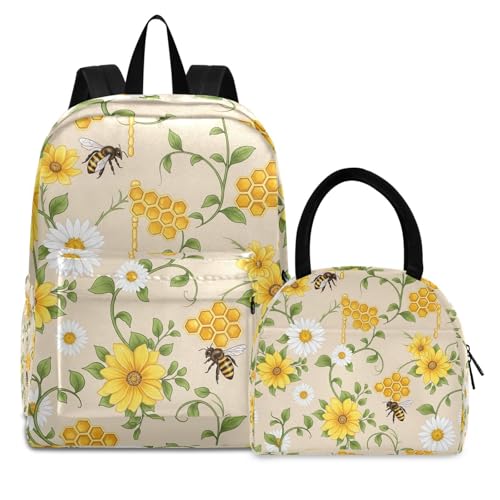 Sac à livres pour filles avec boîte à déjeuner isotherme anti-fuite écolière