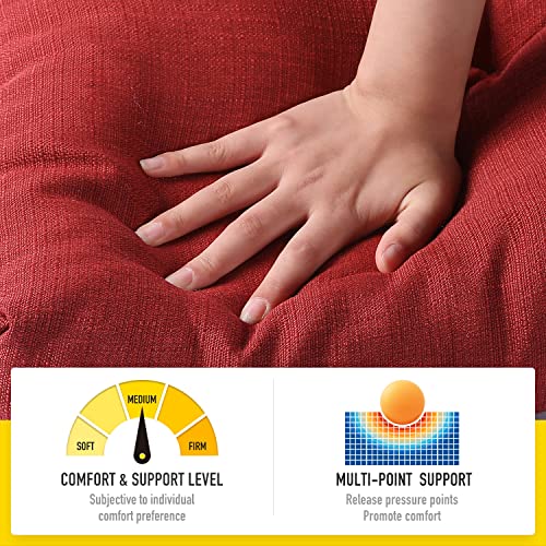 Sunrox Lokgrip Non Slip Tufted Memory Foam Bench Cushion, Fadeshield Water Resistant Durable Thicken Outdoor/Indoor Bench Seat Pads 54X16X4 Inch, Burgundy #TOP5