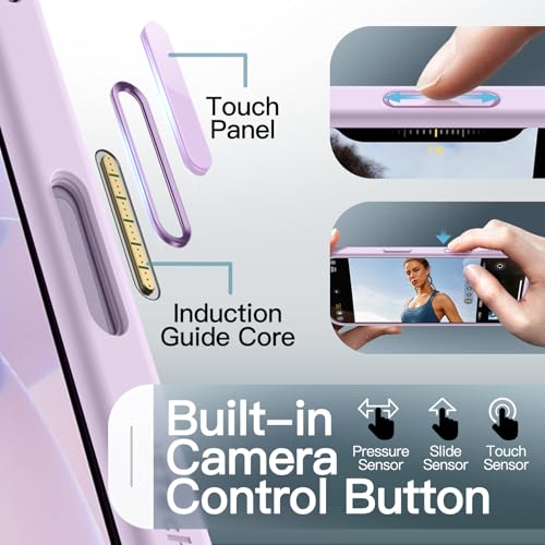 Image of JETech Magnetic Case for iPhone 17 6.3-Inch Compatible with MagSafe, Shockproof Slim Phone Cover with Built-in Camera Control Button, Matte Translucent Back (Lavender)