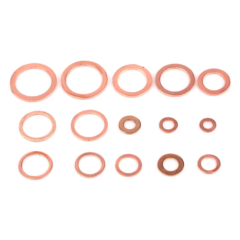 A ABSOPRO Rame Piatto Rondella Guarnizione 14x20x1.5mm Sigillatura Guarnizioni O Ring (Set 10