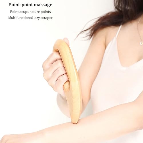 Miniatura 3 de Masajeador de drenaje linfático de madera, herramienta de masaje corporal de mano Gua Sha, paleta de raspado manual para aliviar el dolor muscular,