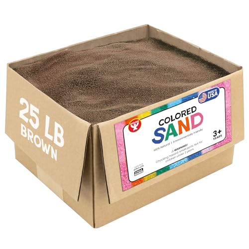 Image of Hygloss Colored Sand for Crafts - 25 lb, Brown - Vibrant Colorful Fine Sensory Play Sand Art Kits for Kids - Classroom Activities for Children 3 4 5 6 7 8 9 10 11 12 - Safe for Ages 3+