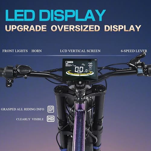 Image of DRIFT.SLIDE 31 MPH Electric Bike for Adults, 1500W Peak Power Electric Motorcycle, 24 inch Fat Tire Electric Mountain Bike, 48V 20.8 AH Battery, All Terrain Ebike for Mountains, Snow, Sand