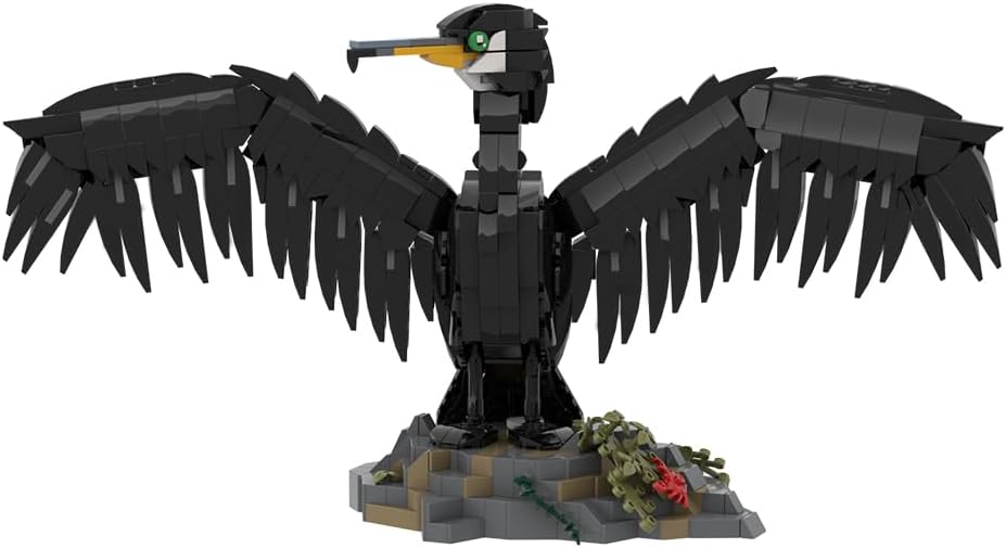 MOC 鵜 鳥 組み立てブロックセット 963ピース 自然をテーマにした鳥 ポーズ可能な翼と関節付き ホーム オフィス デスクデコレ