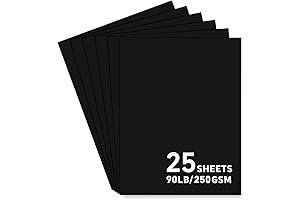 Cricut Card Stock: 25 Sheets of Premium Black Cardstock Paper (8.5 x 11 Inches)