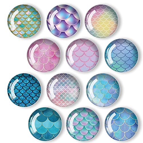 Imanes decorativos redondos de vidrio para refrigerador, pack 12