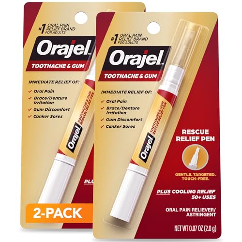 Orajel Rescue Relief Pen with Menthol Cooling Gel for Instant Pain Relief of Tooth & Gum, Mouth...