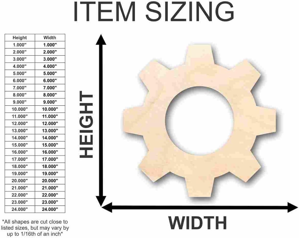 Unfinished Wood Gear Shape Steampunk Wedding DIY Craft up to 46" DIY 12" / 1"