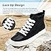 Xraehni Women's Men’s Fashion Sneakers High Top Lace Up Shoes for Women Men Breathable Flying Woven Mesh Sneakers Casual Outdoor Sport Running Walking Shoes Black