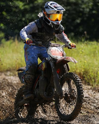 Image of Kids Youth Dirt Bike Goggles-Motocross & ATV Riding Goggles for Women,UV400 Anti-Slip Strap,MTB,UTV,OTG,MX Gear (Orange-orange, Youth)