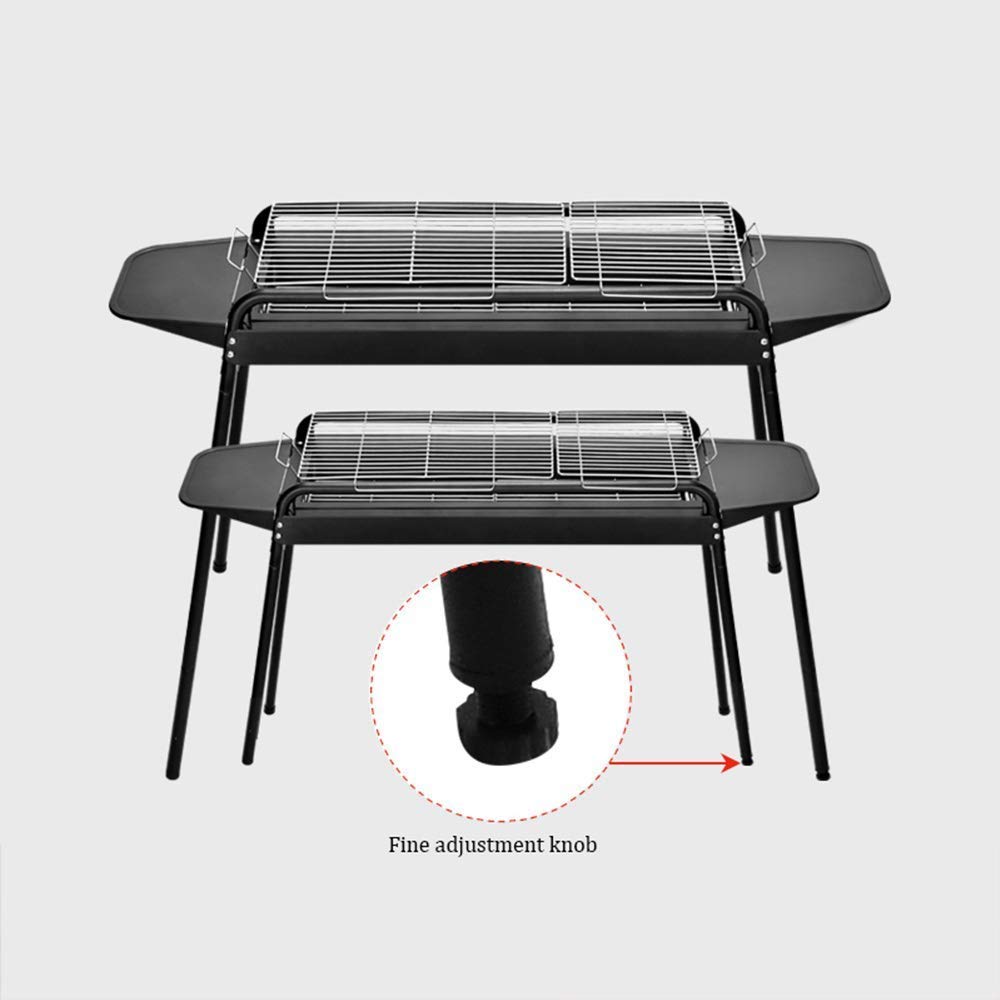 Supporto per barbecue, Griglia for barbecue a carbone for portatile in acciaio inossidabile, spiedini for esterno for 5-7 persone Campeggio da giardino for picnic