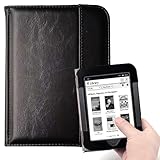 CJLXSG Case for Folio B&N Nook Simple Touch 6' eReader, Compatible with (Model:BNRV300/Model:BNRV350) Magnetic Closure Lightweight PU Leather Cover (Black, Nook Simple Touch)