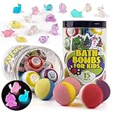 Bath Bombs for Kids with Surprise Inside, 15-Piece Surprise Bath Bombs for Kids, Jar Gift Set with Hidden Toys, Natural Organic Fizzies for Girls and Boys