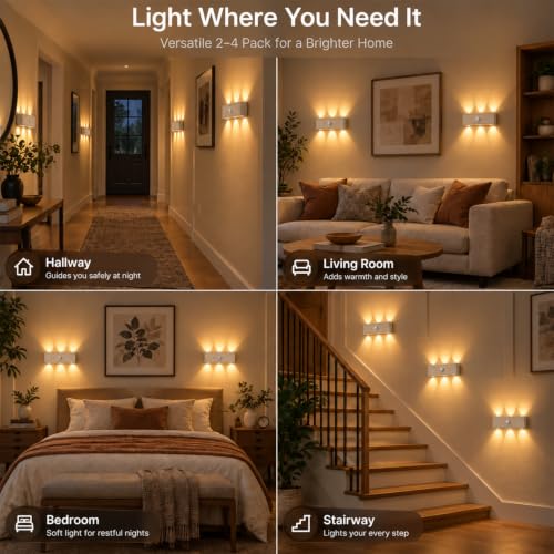 Lazukes Motion Sensor Wall Light Rechargeable Battery Operated Wall Sconces | Wireless No Drill Indoor Lamp, Peel and Stick 3CCT Magnetic Adhesive Wall Sconce for Hallway Stair Bedroom Closet - image 5