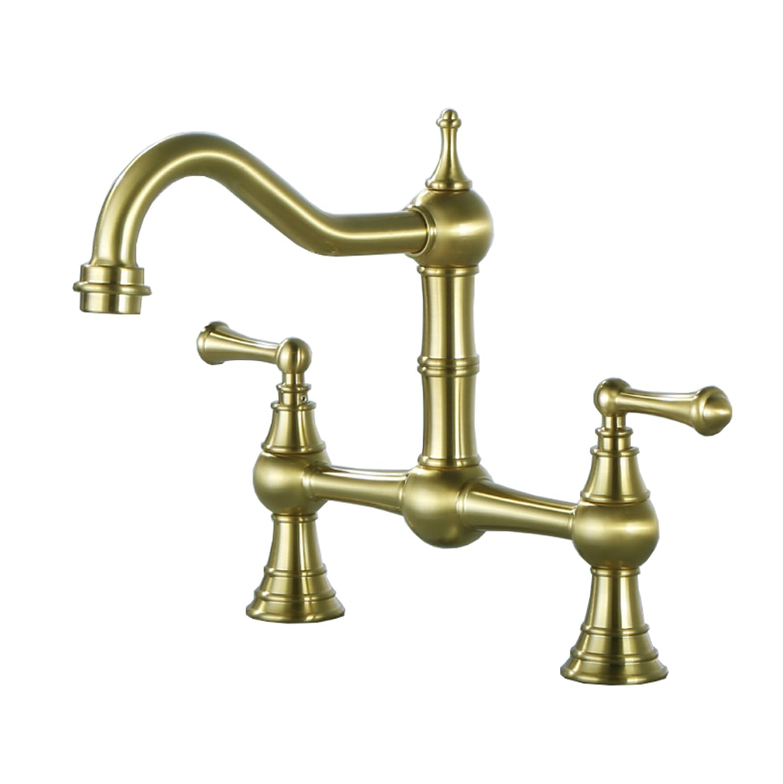 ZQFHSX Kitchen Tap with 360° Swivel Spout - Dual Lever Mixer for Modern Sink