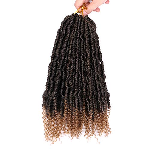 Zanj Beauty Crochet Hair 14inch Sophia Bomb Twist 24 Strands Pre-twisted Curly Passion Twist Pre-looped Synthetic Braiding Hair for Women (T27)