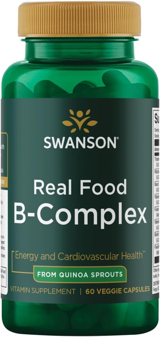 Swanson Real Food Vitamin B-Complex, 60 Veg Capsules