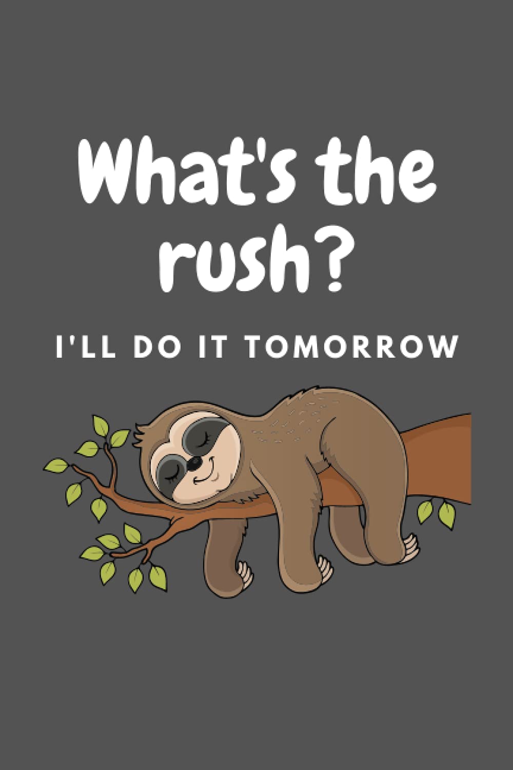 What's the Rush? I'll do it tomorrow: Sloth lovers lined journal notebook, 120 lined pages