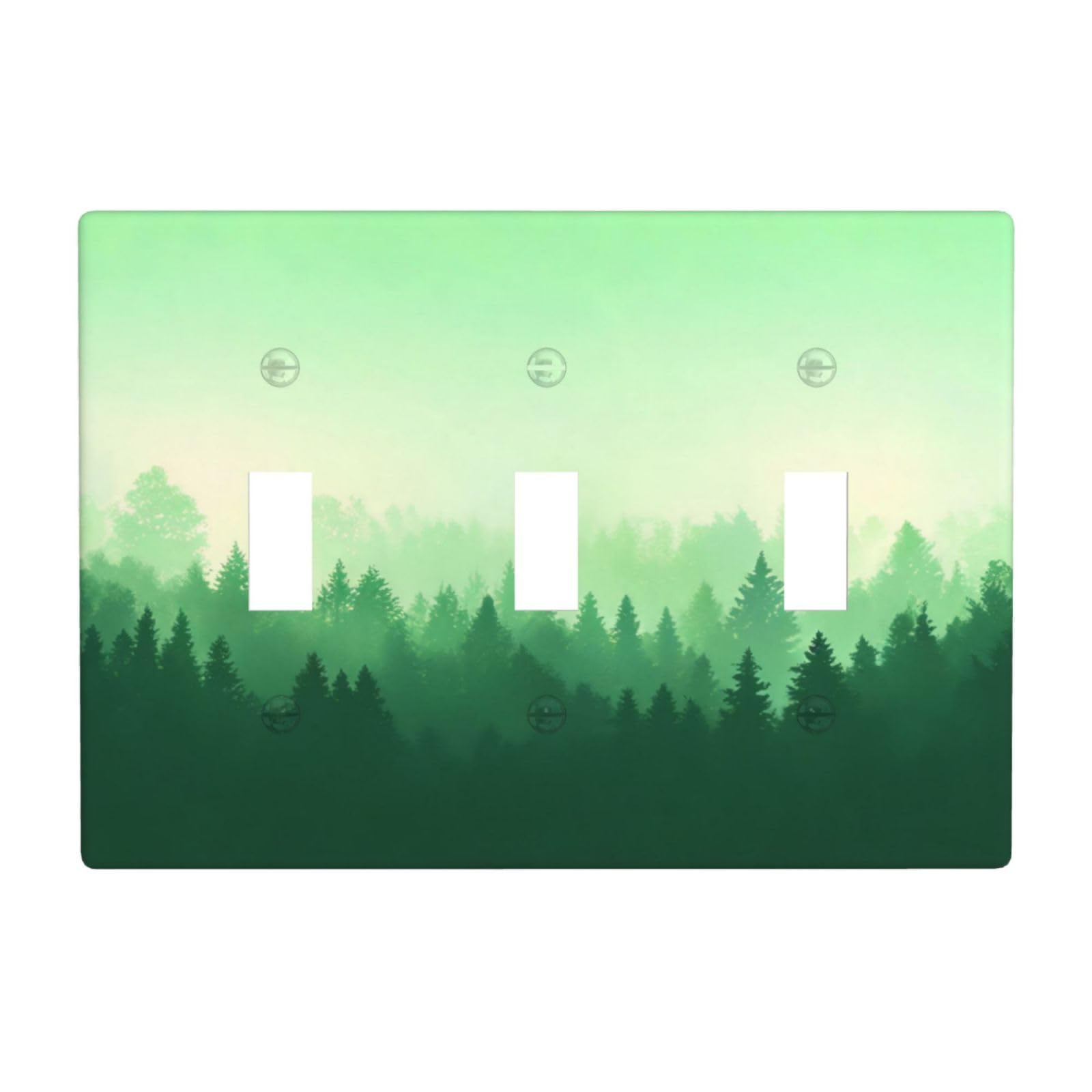 Sage Olive Pattern 3 Gang Switch Plate Cover-Unbreakable Polycarbonate Wall Plate, Heat Resistant Toggle Switch Decor for Home