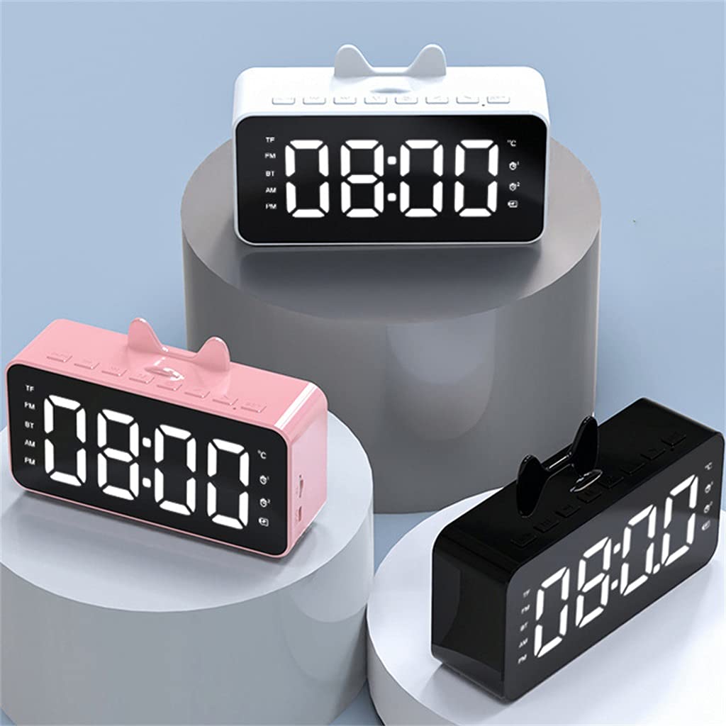 Reloj digital multifunción LED con reproductor de música, carga USB, despertador, decoración del hogar (negro como se muestra)
