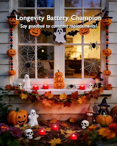 Image of Amagic Red LED Tea Lights Candles, 24 Pack Battery Operated Flameless Tea Lights, Long Lasting Colored Tealights Candles for Halloween and Christmas, Holiday Decor, Theme Party, Wedding Table Decor