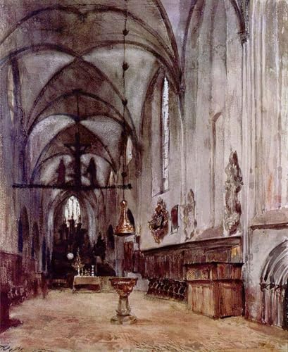 Tableau sur toile Chœur de l'église de Berlin par Adolph Menzel pour décoration chambre 60x90cm