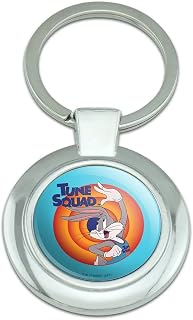 GRAPHICS & MORE Space Jam: A New Legacy Bugs Bunny Keychain Classy Round Chrome Plated Metal