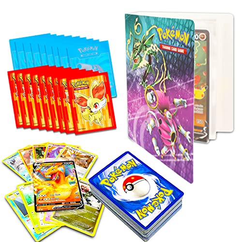 Pokemon Trading Card Game Bundle for Kids Adults ~ 50 Pokemon Cards + Pokemon Binder + Pokemon Card Sleeves | Pokemon TCG Tournament Set
