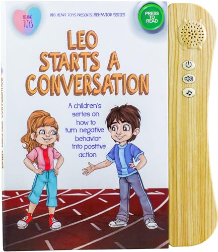 Leo Starts a Conversation - Interactive Sound Books for Kids (Behavior Series), Hardcover Childrens Books on Social Skills & Emotional Regulation by Big Heart Toys