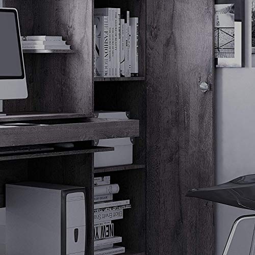 Mesa para Computador 1 Armário e Prateleira Office Valdemóveis Branco Artico