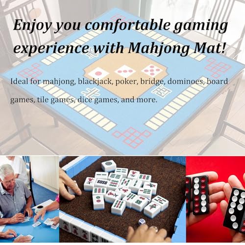 Tapete antideslizante para mesa de mahjong 60x60 cm miniatura 3