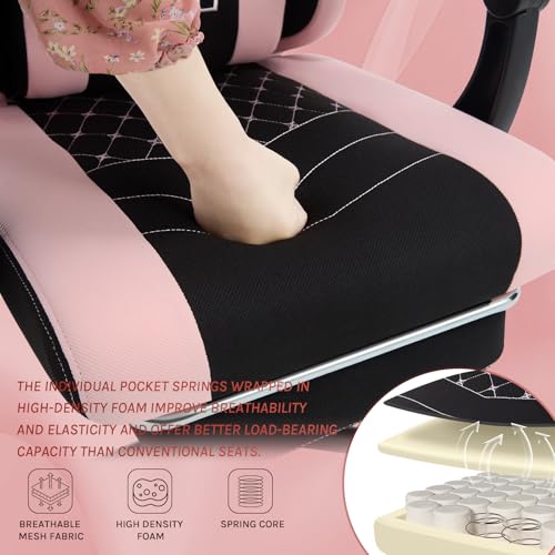 Variante de WOLTU silla gaming Ergonómica Tela malla Negro+Rosa 150 kg