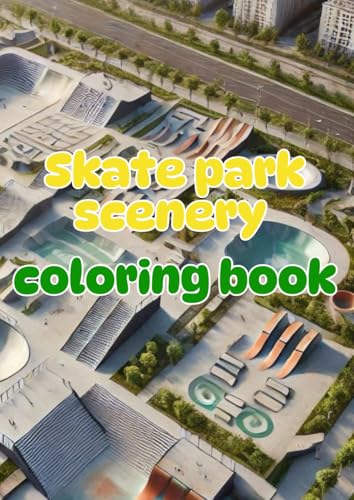 Skate park scenery coloring book