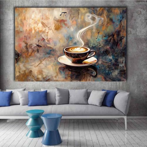 Affiche sur toile de style abstrait marron encadrée au format vertical 60x90 - 2